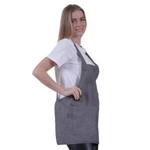 Gray Mellange Basic Double Pocket Apron for Chef