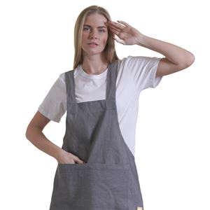 Gray Mellange Basic Double Pocket Apron for Chef