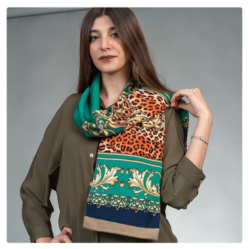 Green Printed Woman Scarf