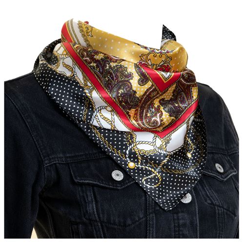 Black Paisley Woman Foulard