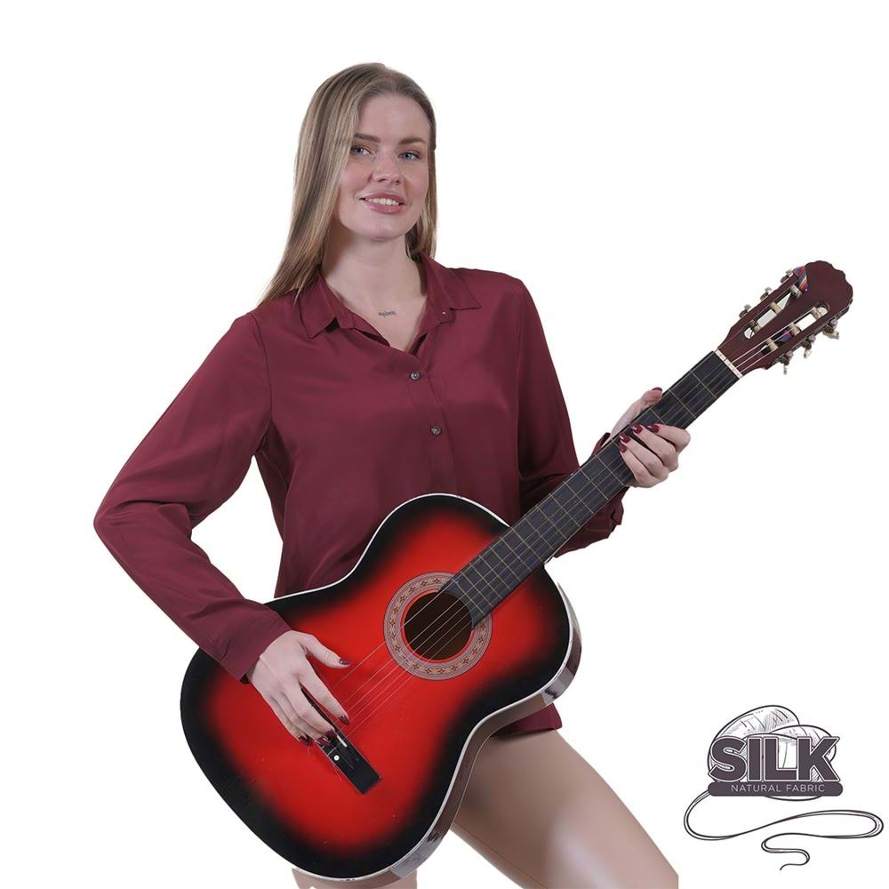 Wine 100% Pure Silk Women's Shirt