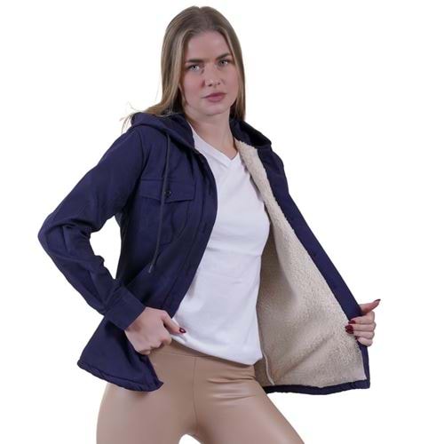 Navy inside Fur Winter Women's Shirt