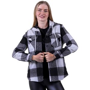 Black Checkered inside Fur Winter Women's Shirt