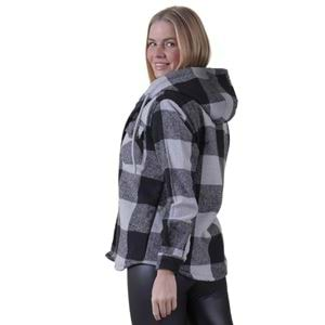 Black Checkered inside Fur Winter Women's Shirt