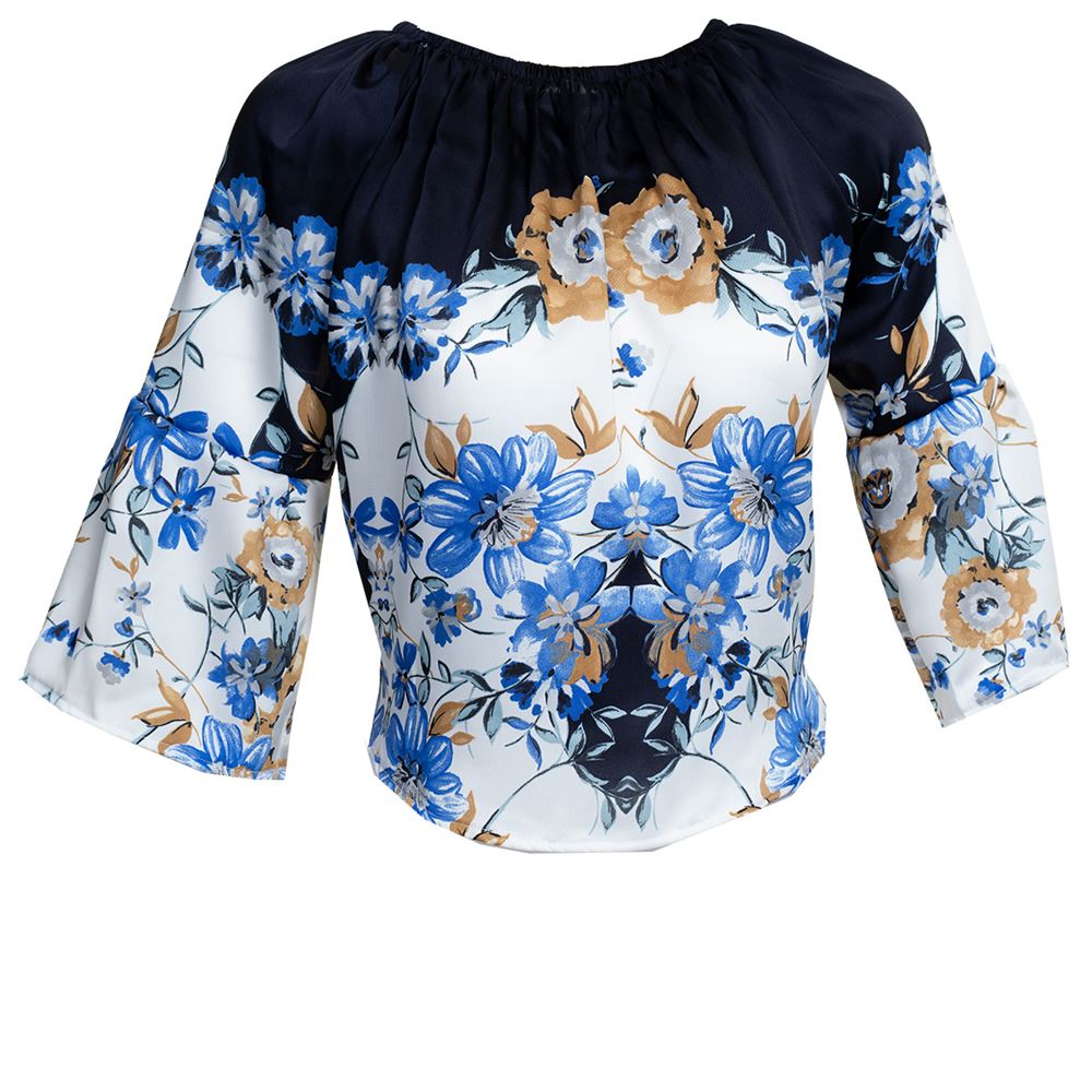 Blue Floral Women Blouse