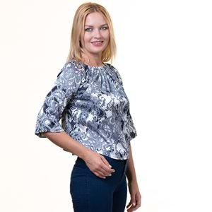 Navy Paisley Women Blouse