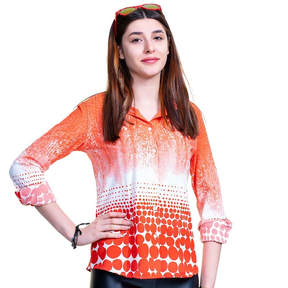 Orange Polka Dot Women's Shirt