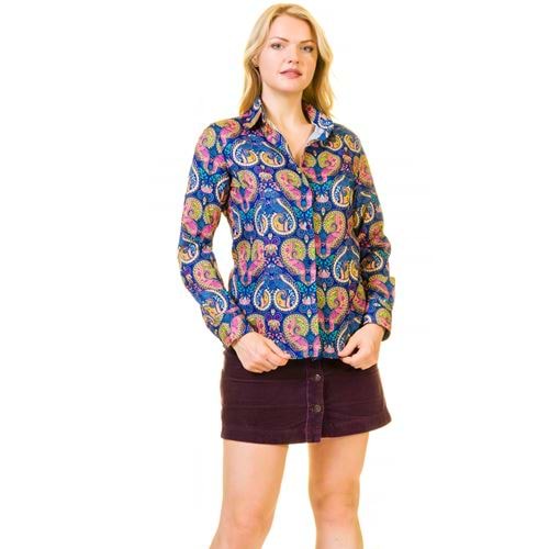 Paisley Designer Navy Women's Shirt