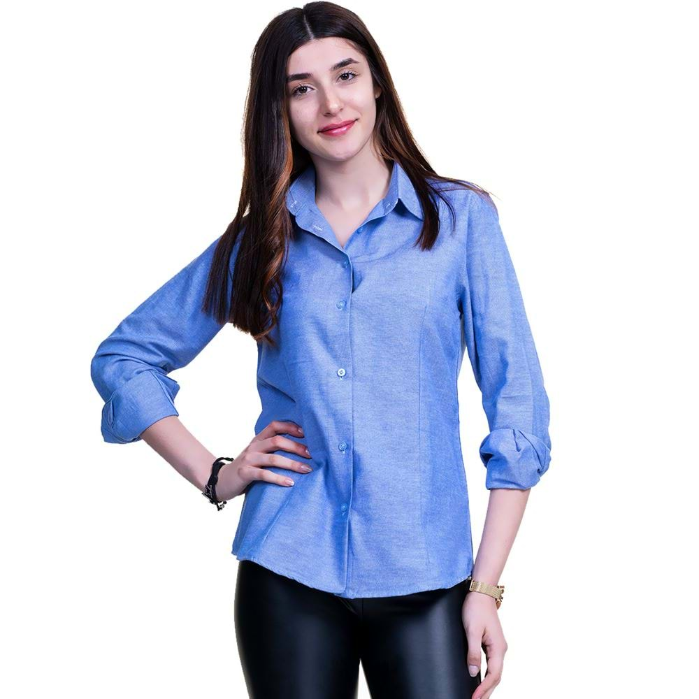 Blue Oxford Cotton Women's Shirt