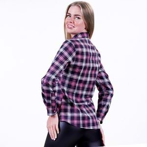 Pink Navy Plaid Women's Shirt