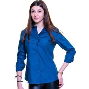 Royal Blue Basic Plain Long Sleeved Women's Shirt