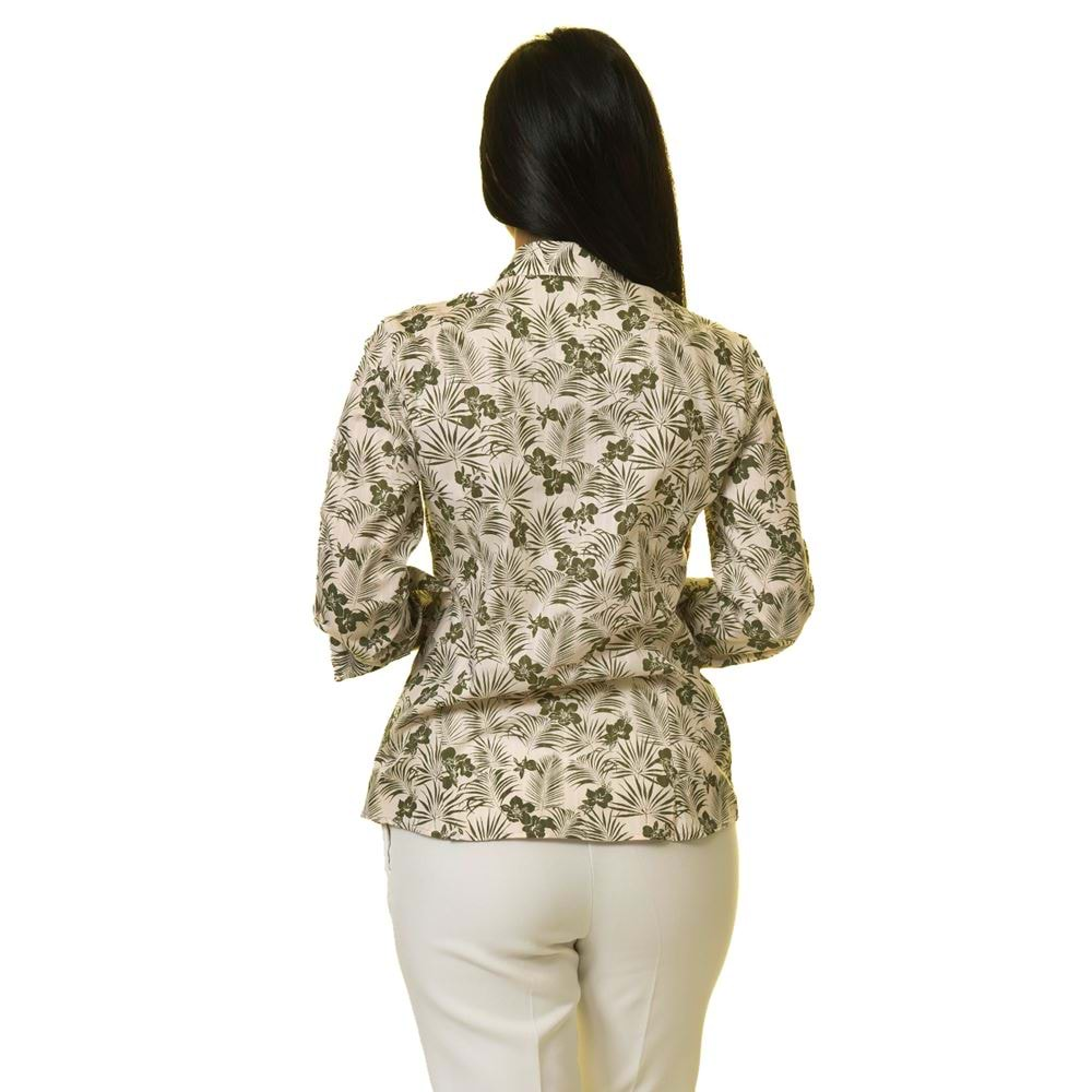 Khaki Beige Floral Hawaii Women's Shirt