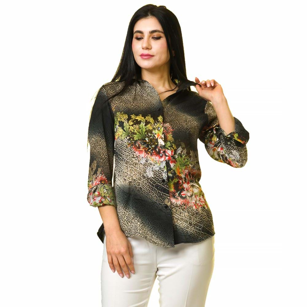 Colorful Floral Digital Printed Designer Women's Shirt