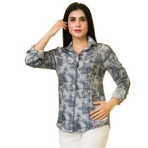 Gray Blue Designer Women's Shirt