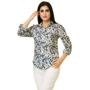 Blue Paisley Designer Women's Shirt