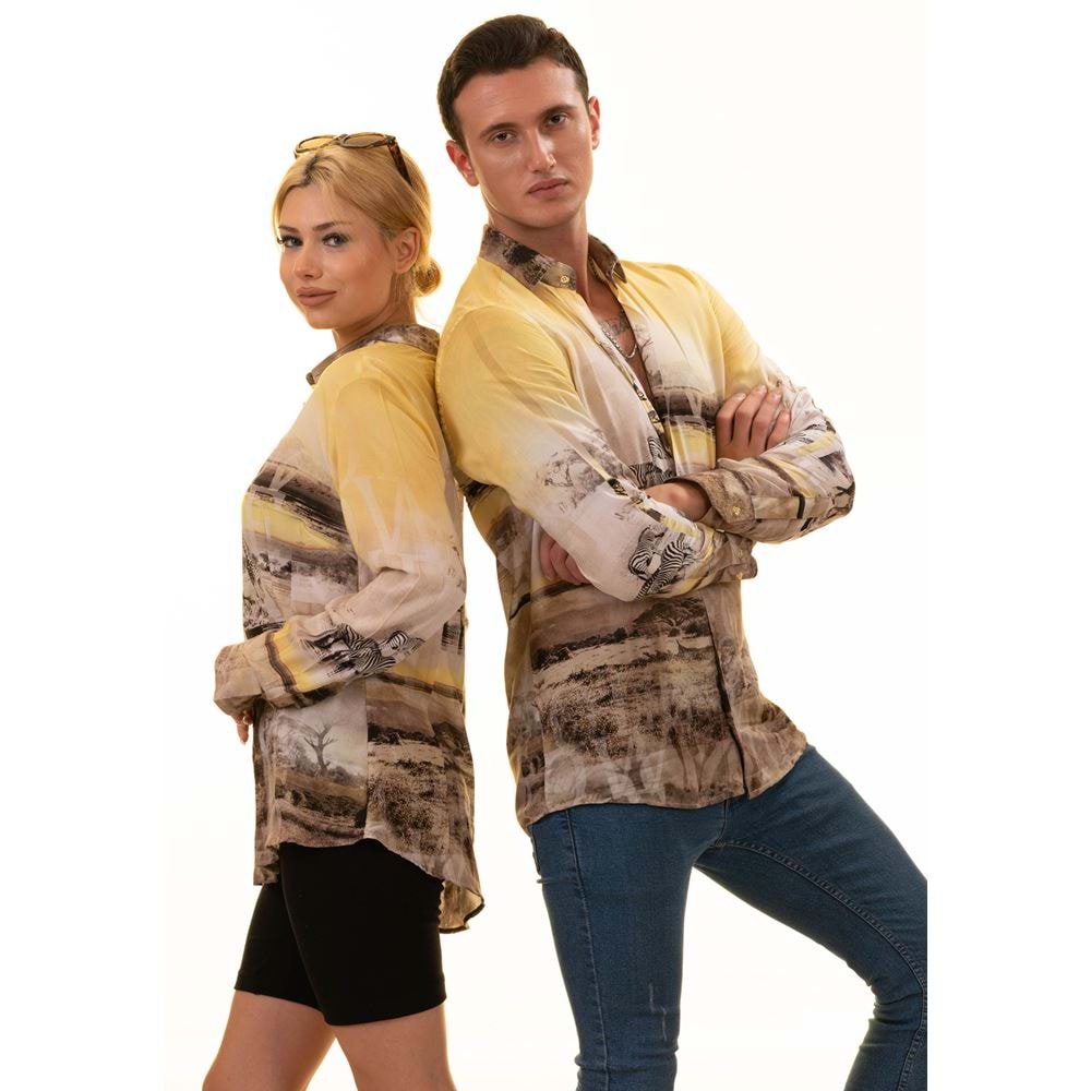 Zebra and Madacascar Forest Style Designer Women's Shirt