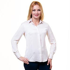 Basic White Plain Long Sleeved Women's Shirt