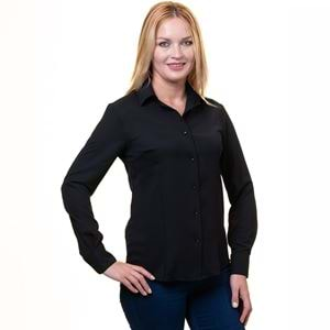 Basic Black Plain Long Sleeved Women's Shirt