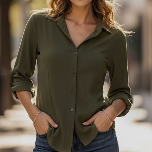 Ice Blue 100% Cotton Basic Women's Shirt