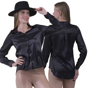 Black Women's Satin Shirt