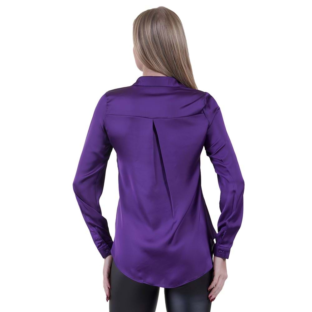 Purple Women's Satin Shirt