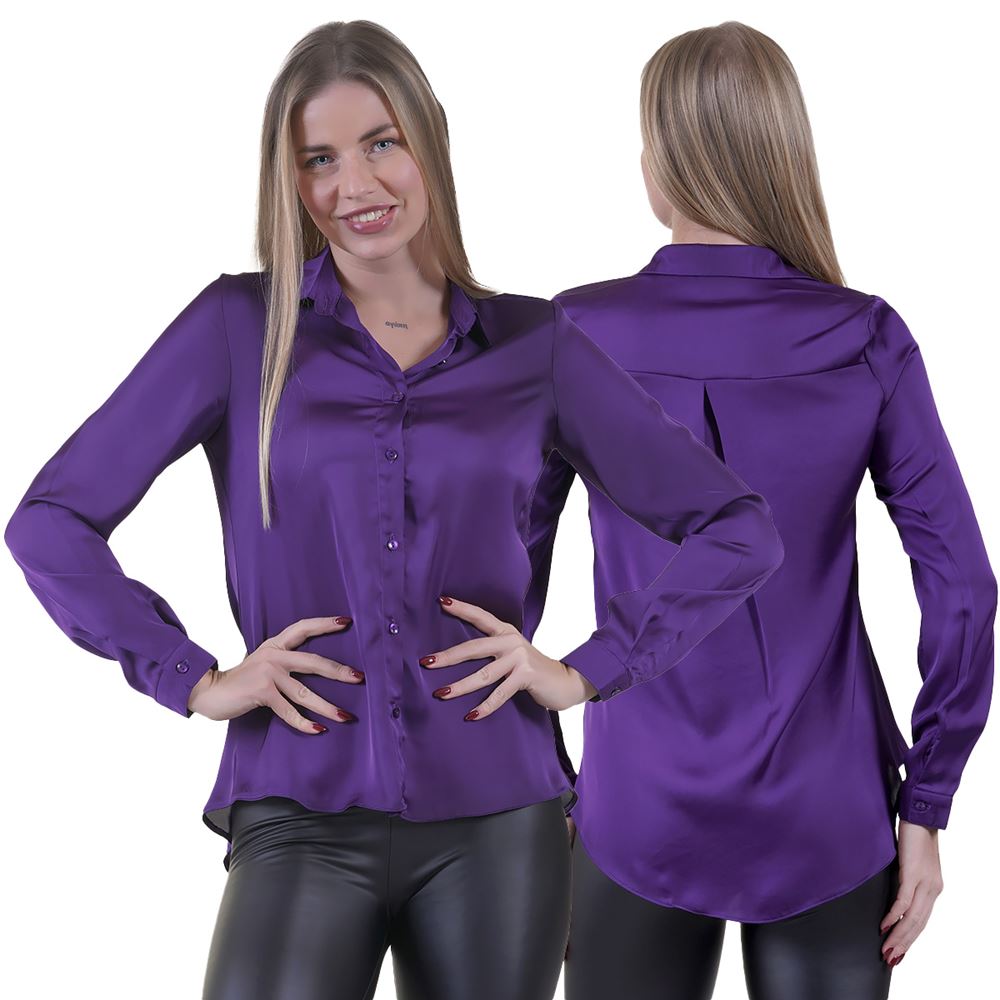 Purple Women's Satin Shirt