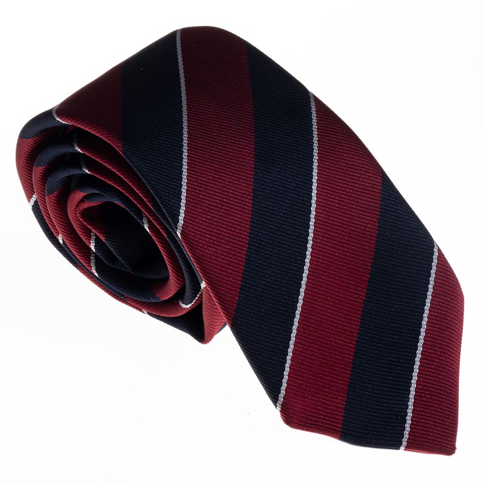 Burgandy Navy Jacquard Handmade Necktie