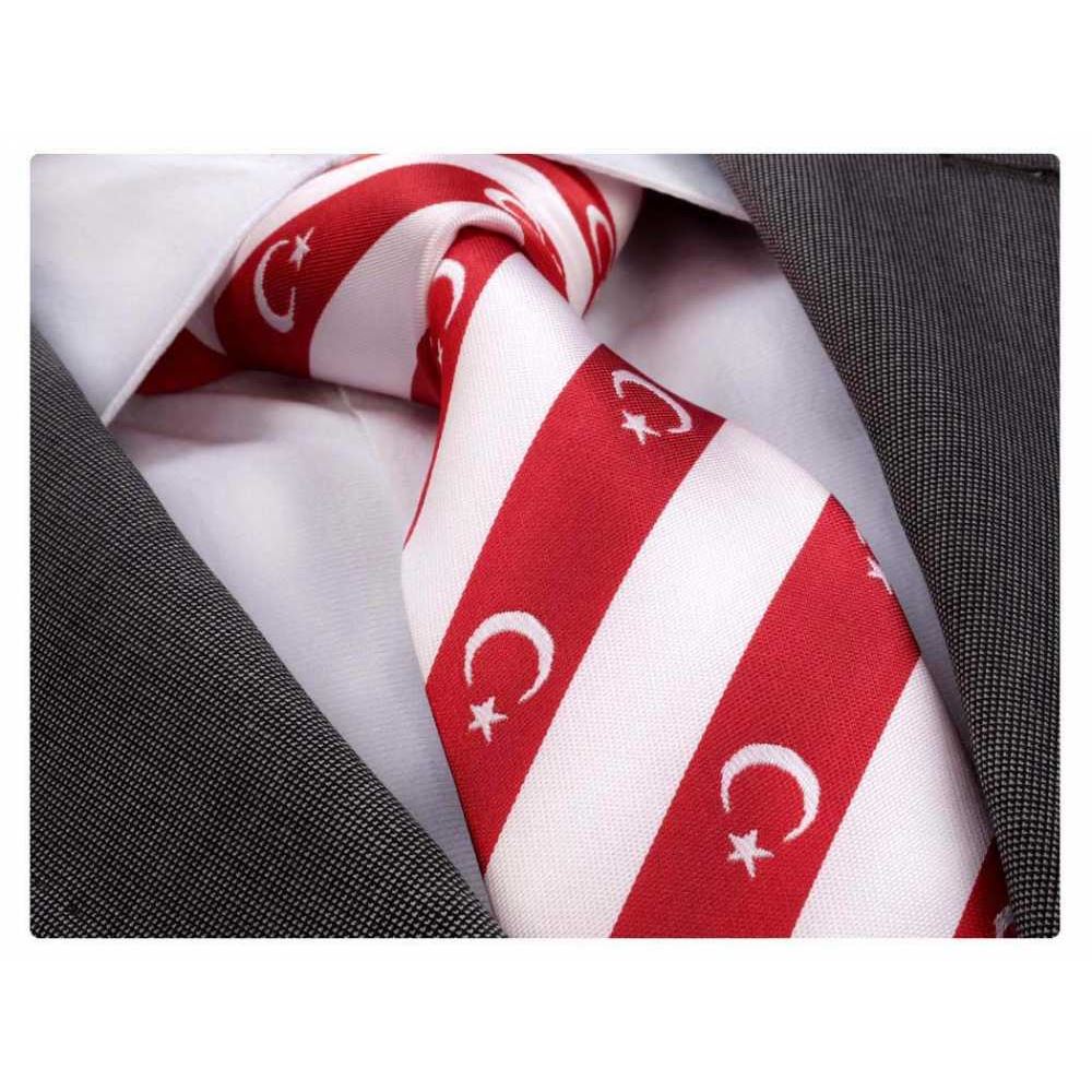 Kırmızı Beyaz Ay Yıldızlı Türkiye Bayrak Kravat