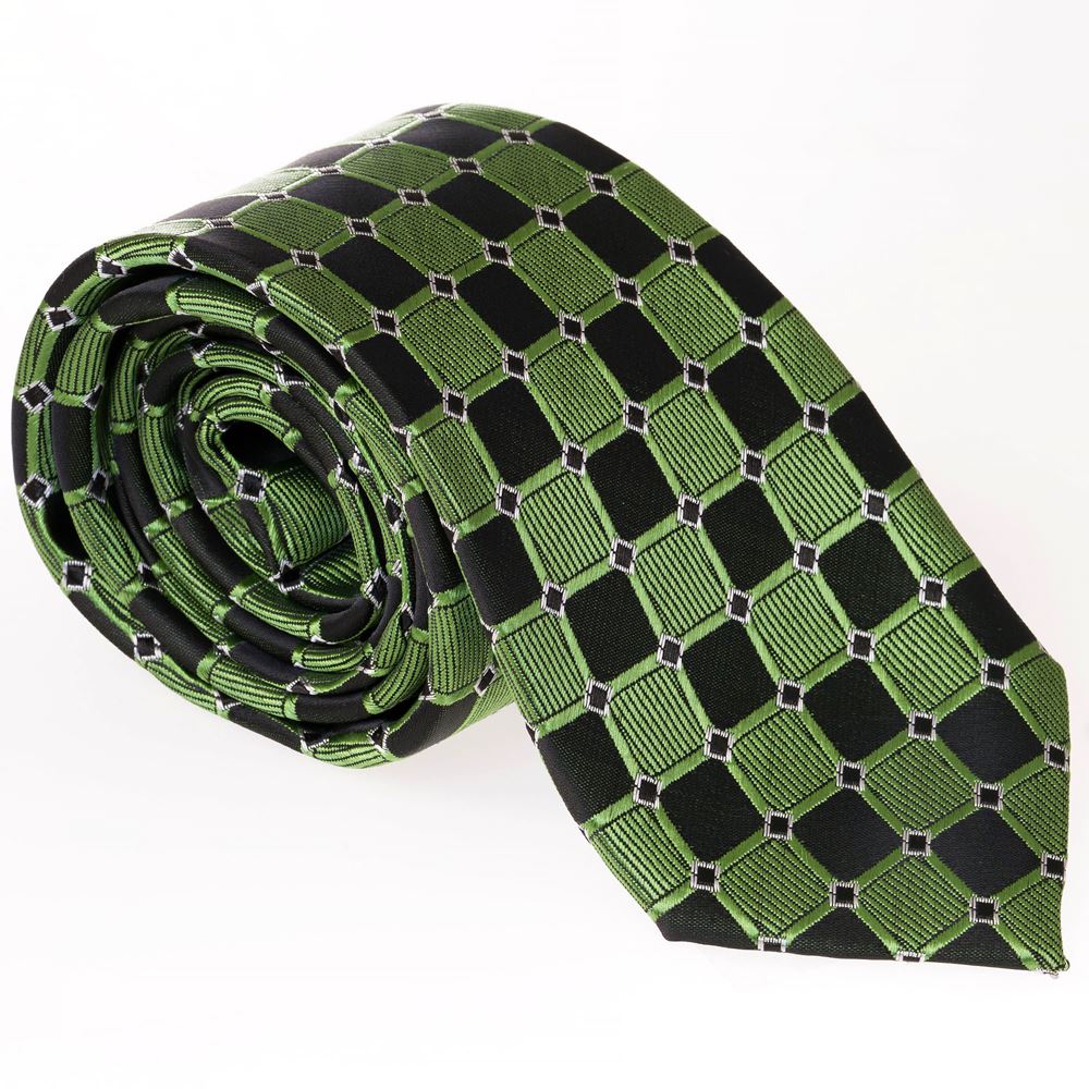 Green and Black checkered Necktie