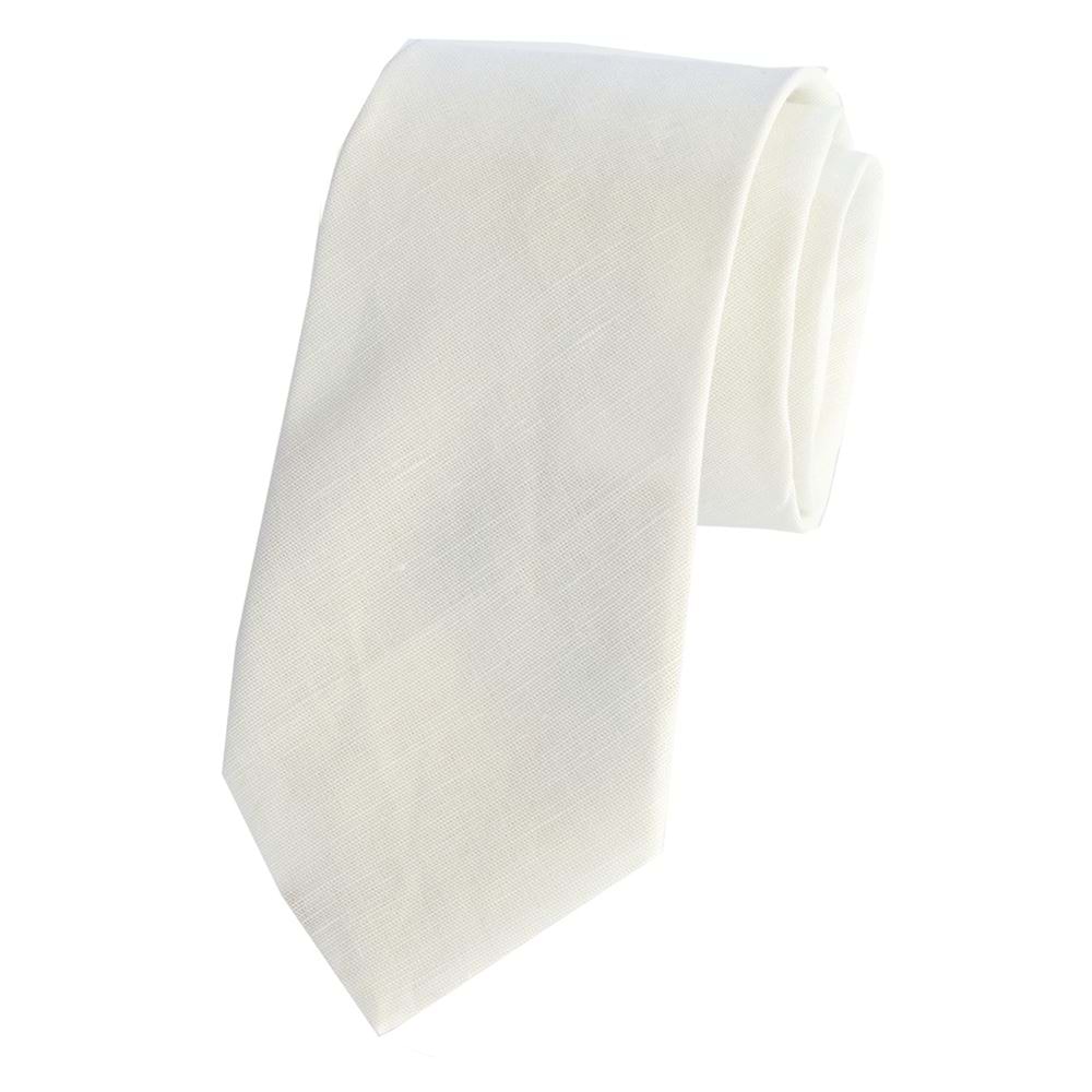 White Linen Necktie
