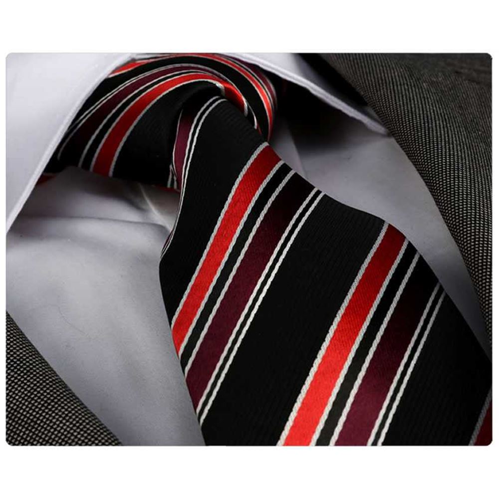 Burgandy Striped Necktie