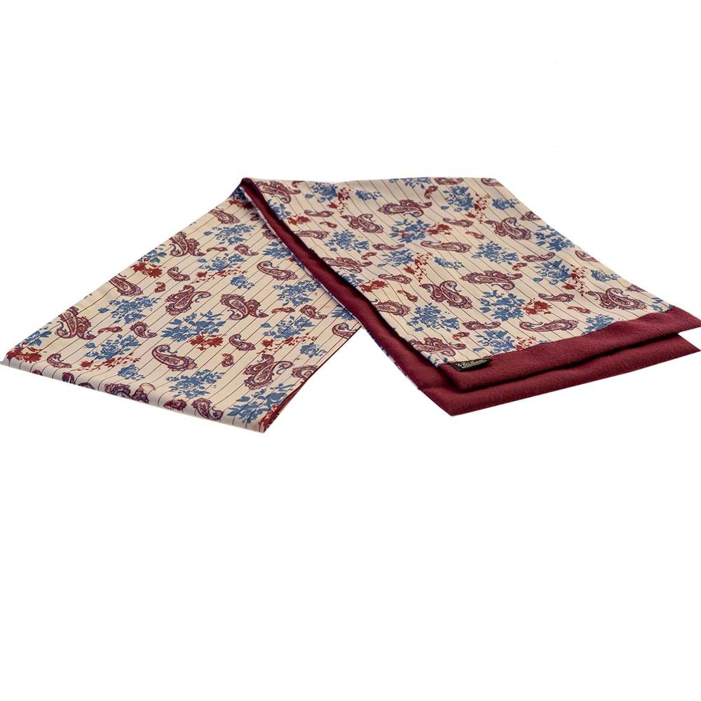 Beige with Burgundy Paisley Mens Scarf