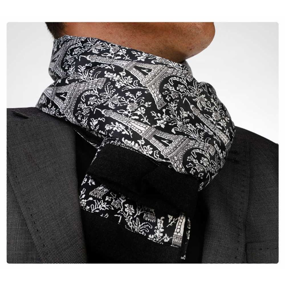 Paris Printed Black Double Sided Scarf