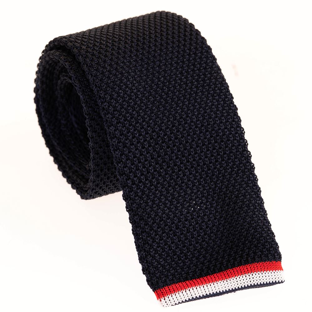 Navy Designer Knitted Tie