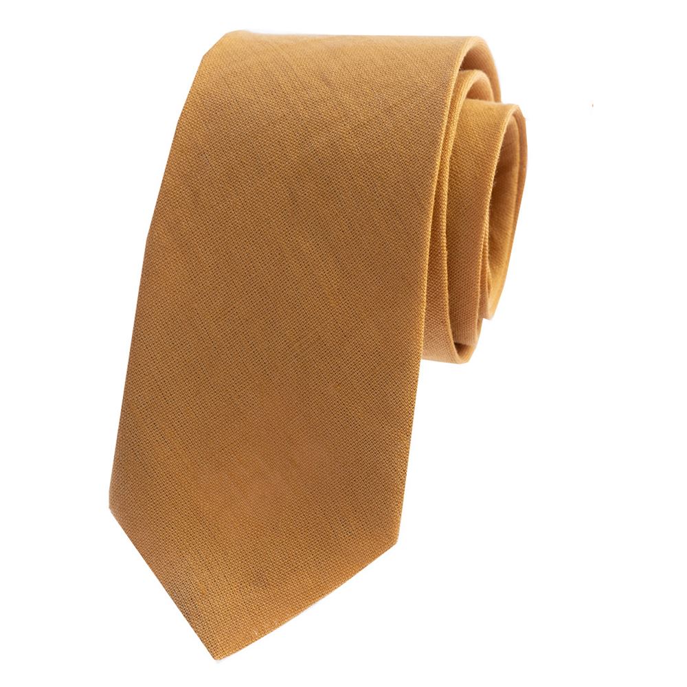 Golden Linen Tie & Pocket Square Set