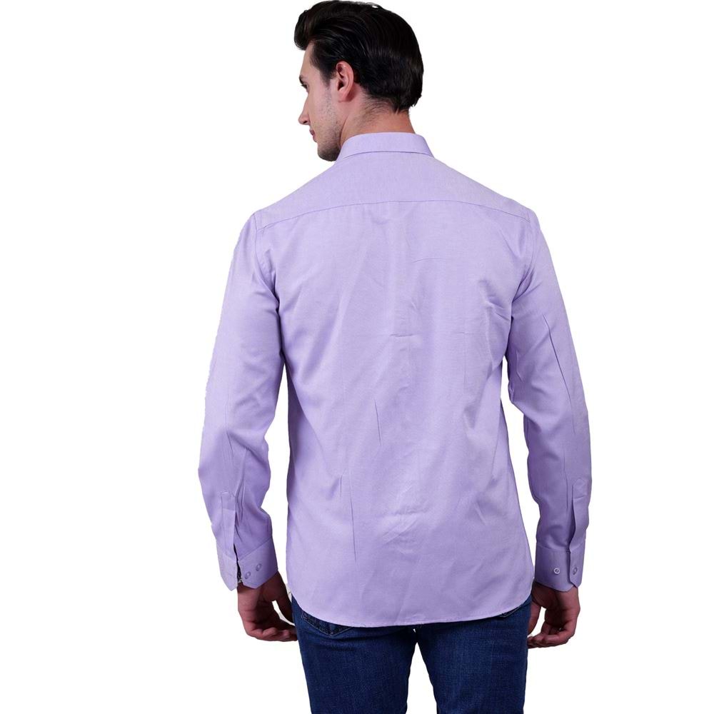 Lilac Oxford Cotton Basic Men's Shirt