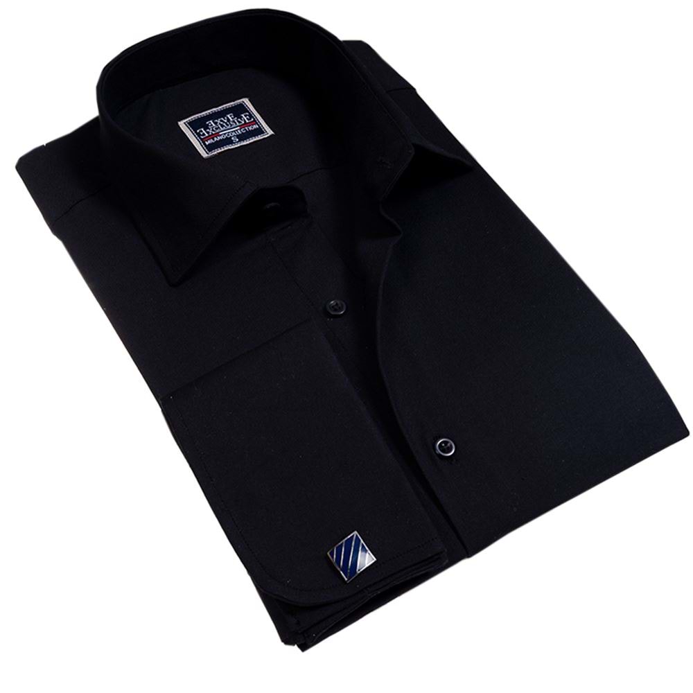 Black Oxford French Cuff Shirt