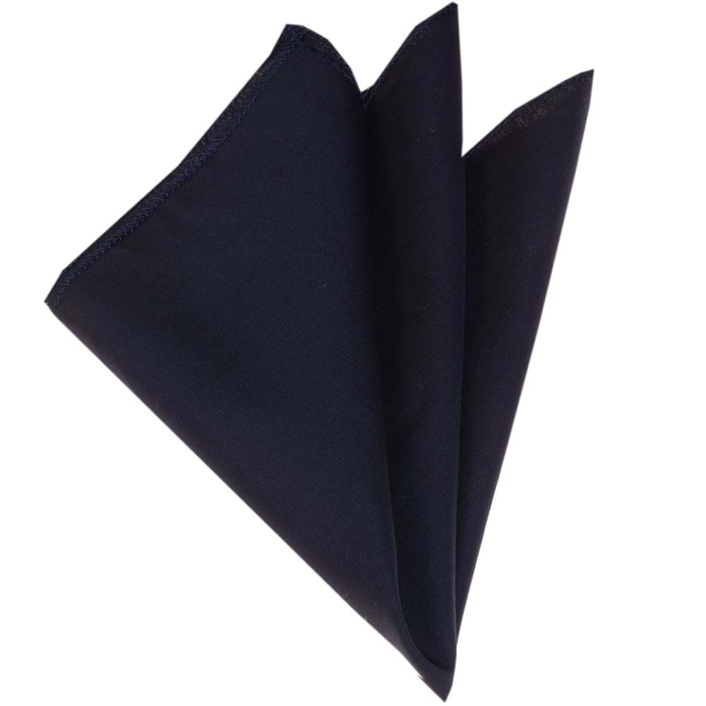 Navy Classical Solid Pocket Square
