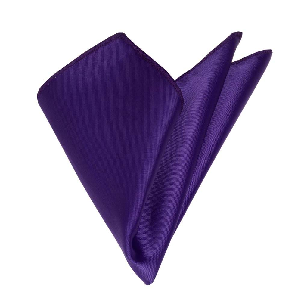 Purple Satin Solid Pocket Square