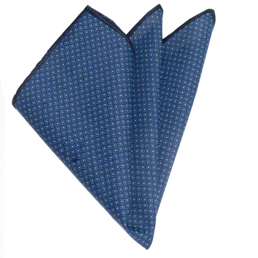 Navy with Digital Printed Pocket Square