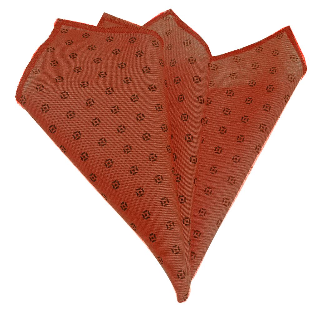 Red Printed Cotton Pocket Square