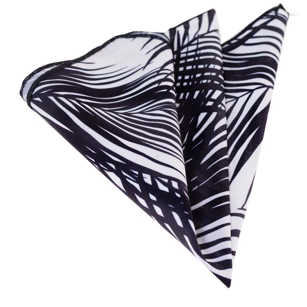 Black and White Hawaiian Printed Handkerchief