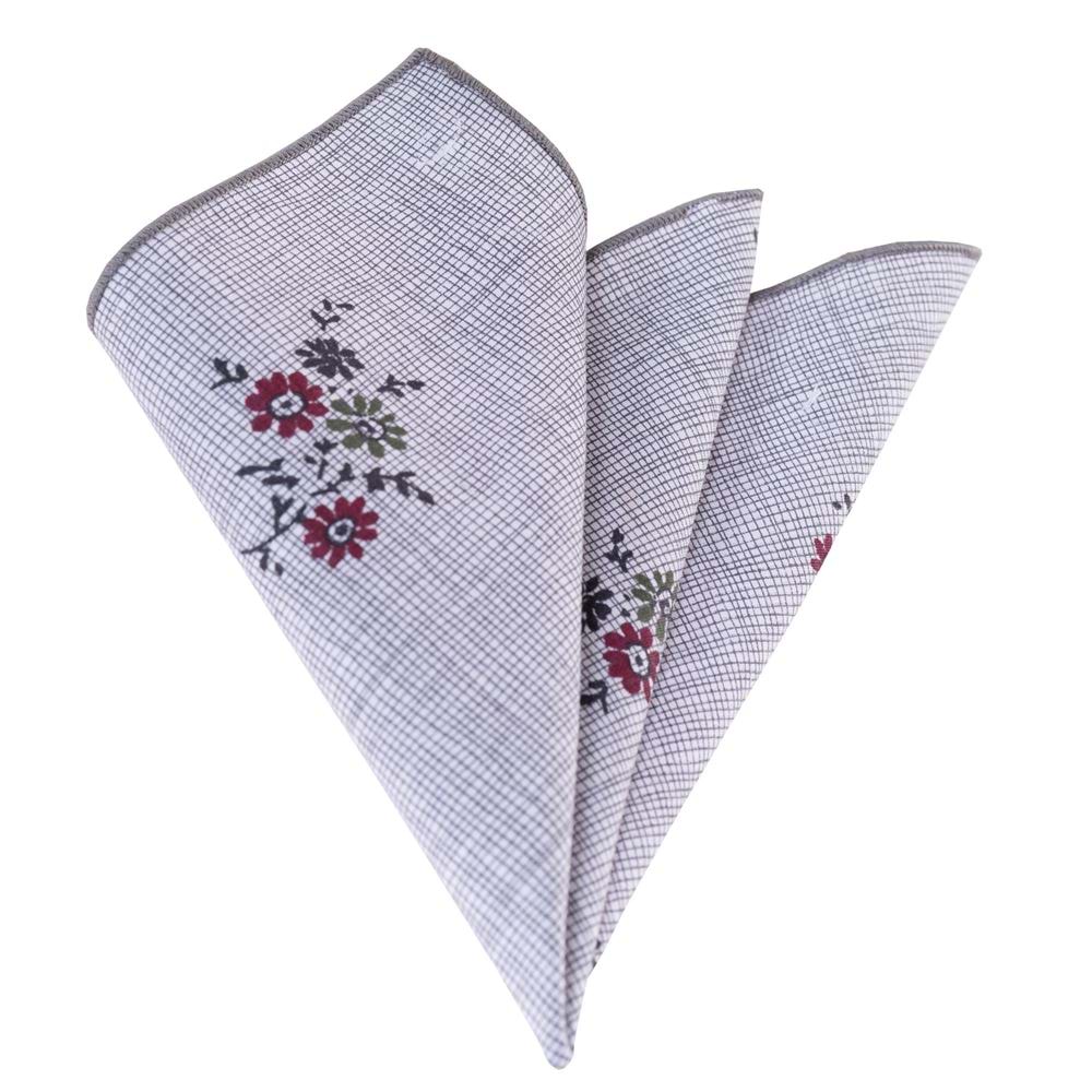 Floral on Gray Handkerchief