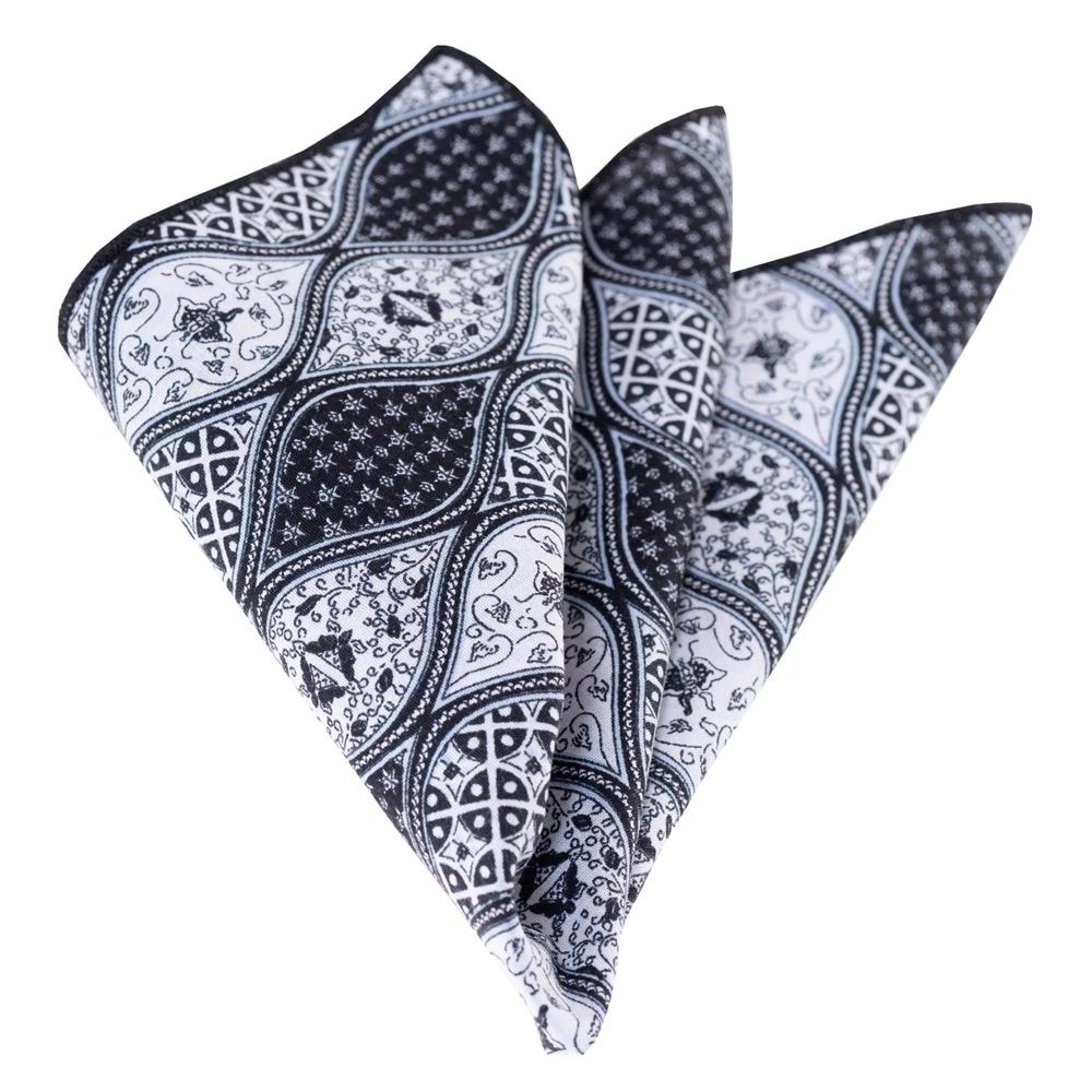 Black Gray Designer Handkerchief