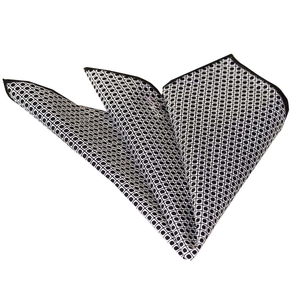 Black and White Geometric Pattern Printed Cotton Handkerchief