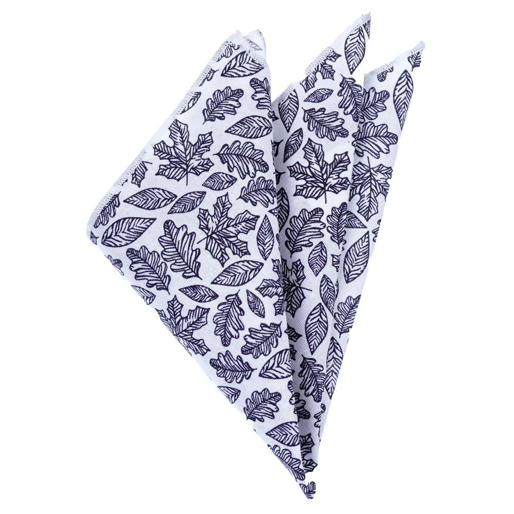 Gray Floral Digital Printed Cotton Pocket Square
