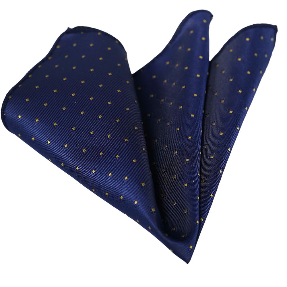 Yellow Squares on Deep Blue Pocket Square
