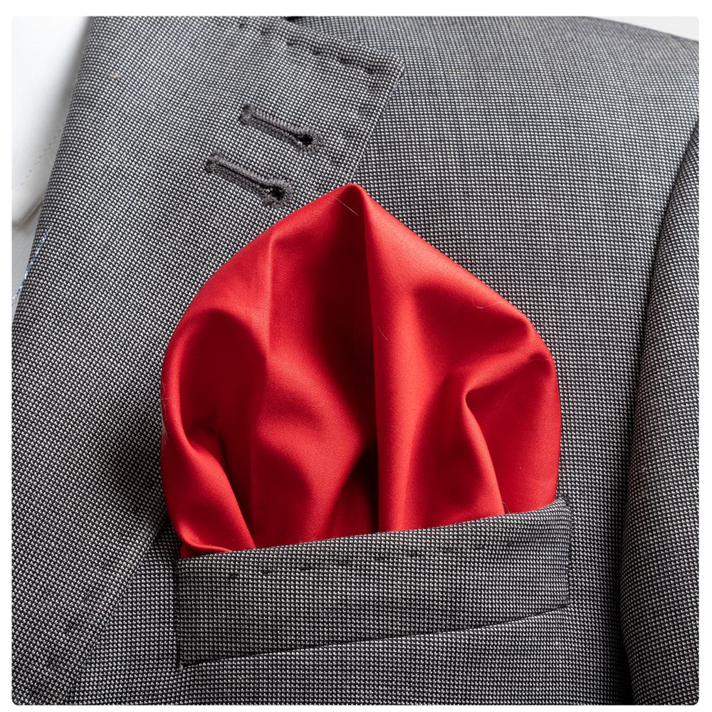Red Solid Pocket Square