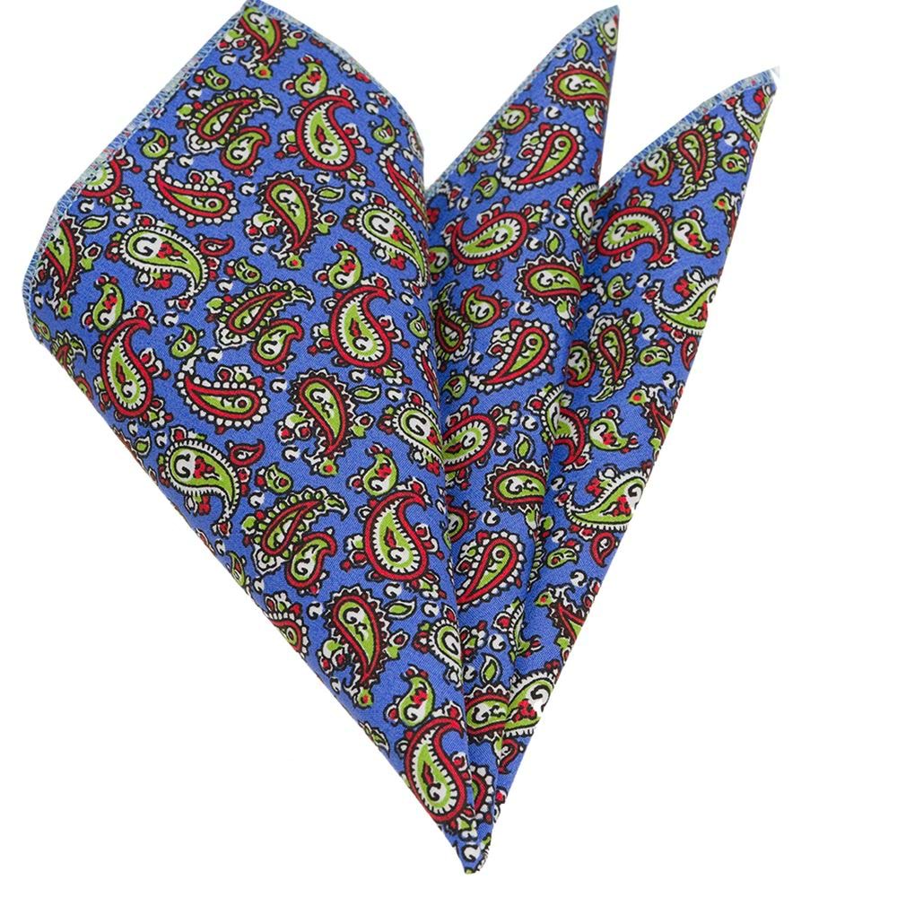 Green Red Paisley Pocket Square