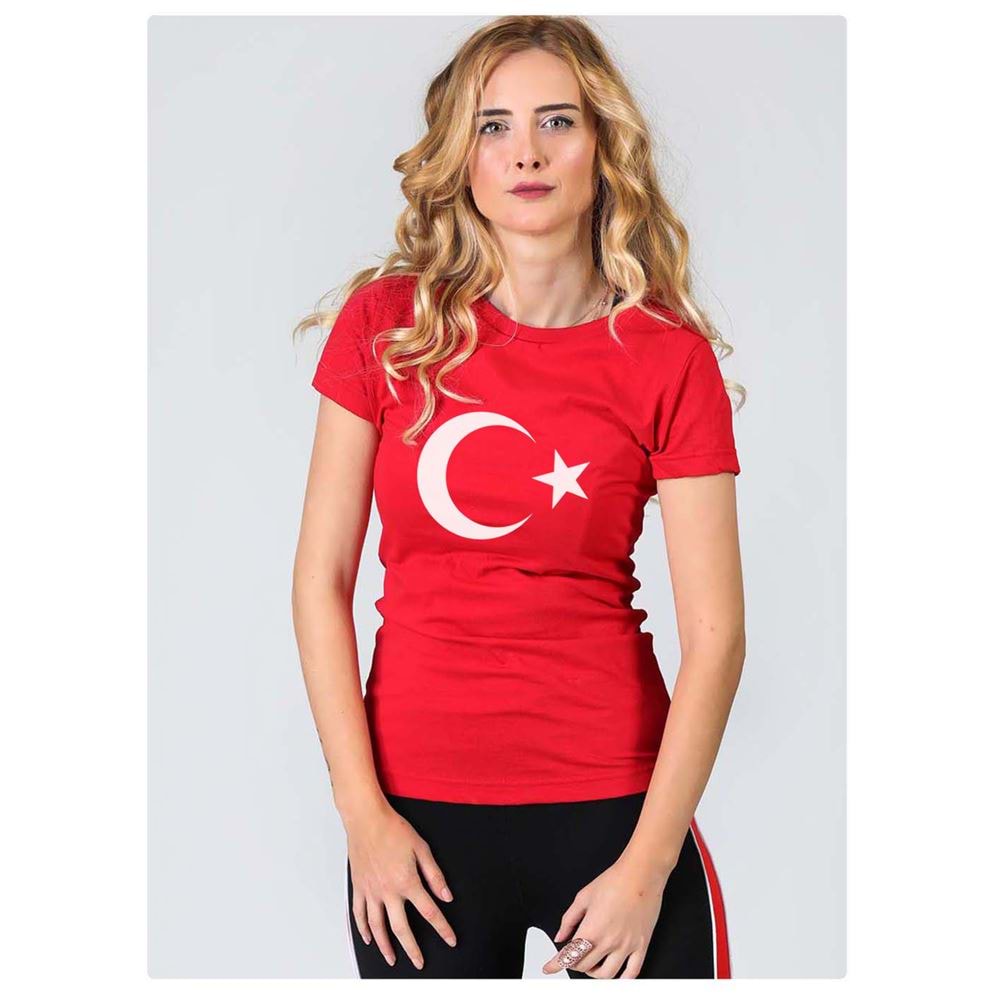 Turkish Flag Printed Tee O Neck T-Shirt